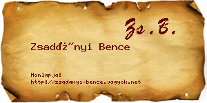Zsadányi Bence névjegykártya